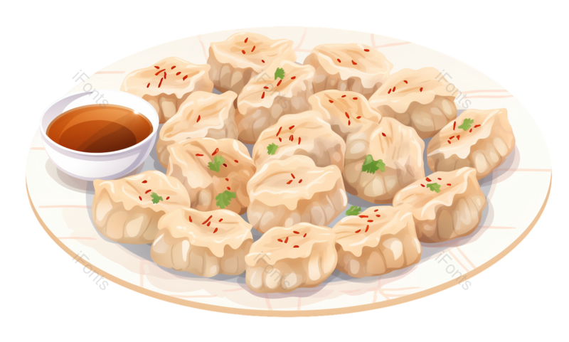 饺子图片,一盘饺子元素,美食PNG,立冬免抠素材